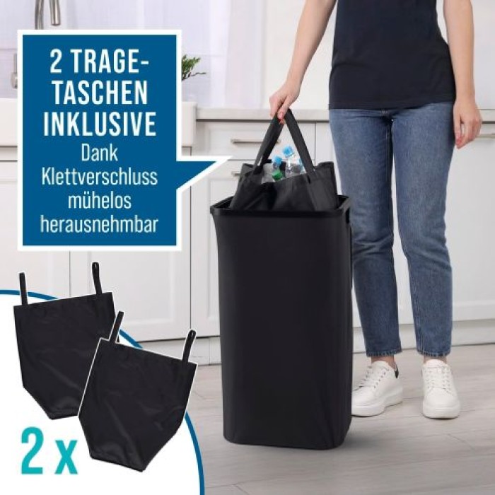 EASYmaxx Pfandflaschen Sammelbehälter 100 l, mit 2 x Flaschentasche,  15478