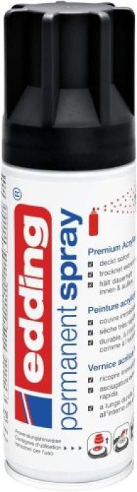 Edding Permanent Spray, Acryllack, 901 Tiefschwarz Matt 200 ml, 95656