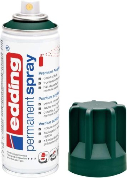 Edding Permanent Spray, Acryllack, 904 Moosgrün Matt 200 ml, 95662