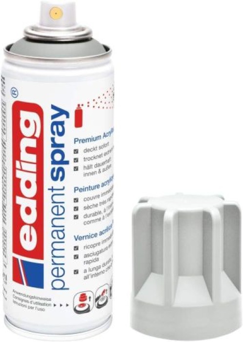 Edding Permanent Spray, Acryllack, 925 Lichtgrau Matt 200 ml, 95704