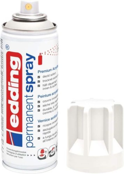 Edding Permanent Spray, Acryllack, 953 Verkehrsweiß Glänzend 200 ml, 95698