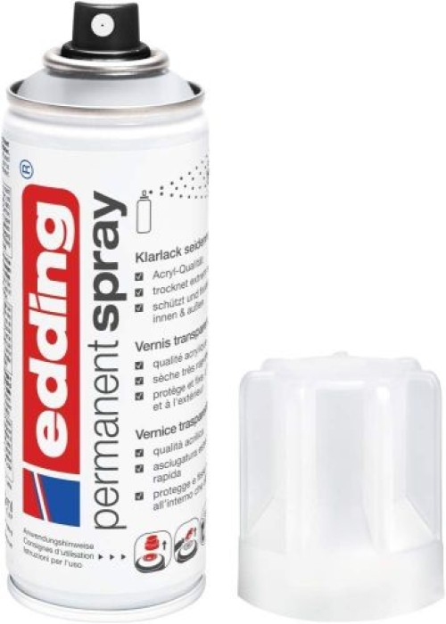 Edding Permanent Spray, Klarlack, 995 Transparent Seidenmatt Matt 200 ml, 95648
