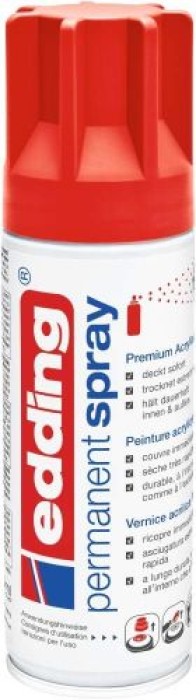 Edding Permanent Spray, Acryllack, 902 Verkehrsrot Matt 200 ml, 95658