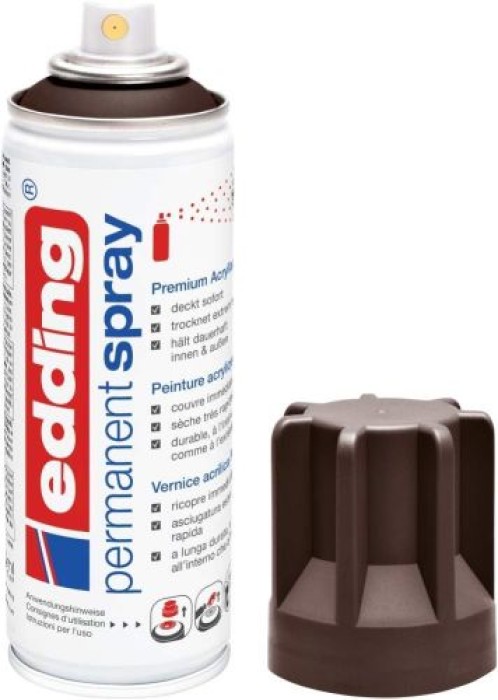 Edding Permanent Spray, Acryllack, 907 Schokoladenbraun Matt 200 ml, 95668