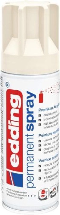 Edding Permanent Spray, Acryllack, 921 Cremeweiß Matt 200 ml, 95696