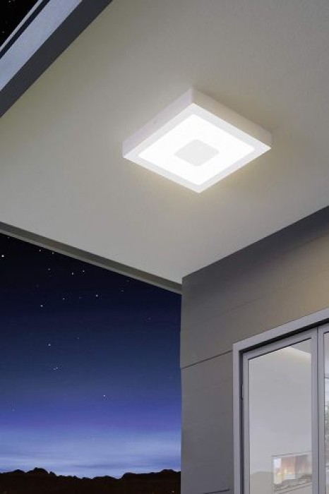 EGLO LED Außen-Deckenlampe Iphias, 1 flammige Außenleuchte für Wand und Decke, Weiß, 96488