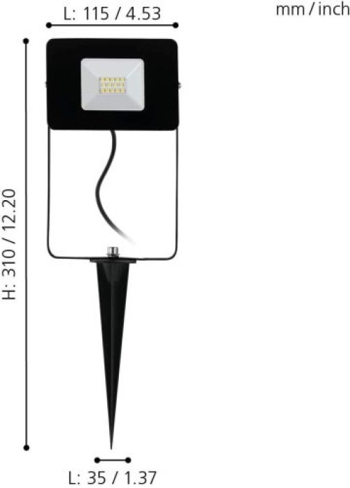 EGLO LED Außen-Strahler Faedo 4, inkl. Erdspieß, IP65, 97471