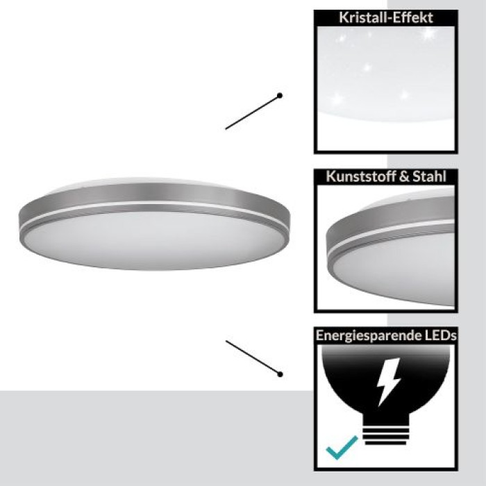 EGLO LED Deckenleuchte Orotava, dimmbar mit Fernbedienung, DM 39,5 cm, 75705