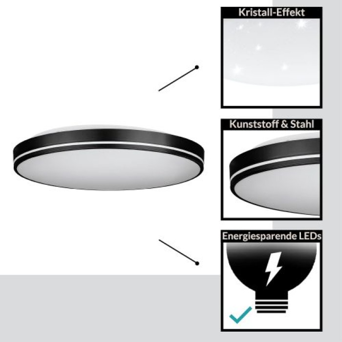 EGLO LED Deckenleuchte Orotava, dimmbar mit Fernbedienung, DM 39,5 cm, 75706