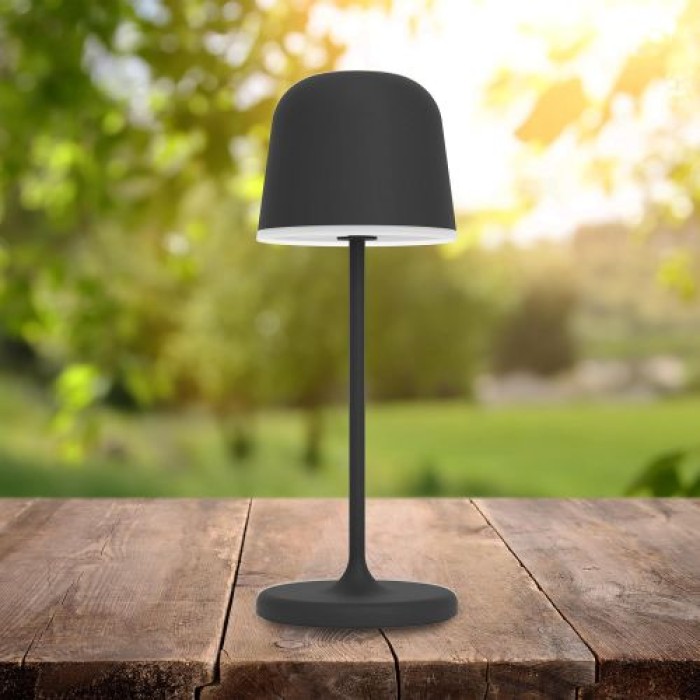 EGLO LED Mannera-S Tischlampe, touch, schwarz, In- und Outdoor, 901877