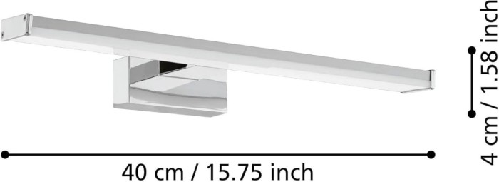 EGLO LED Spiegelleuchte Galenzana-E, aus Aluminium und Kunststoff in Chrom und Silber, neutralweiß, IP44, 74051