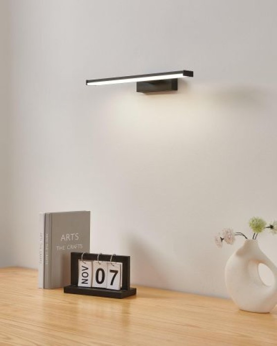 EGLO LED Spiegelleuchte Galenzana-E, aus Aluminium und Kunststoff in Schwarz, neutralweiß, IP44, 74061