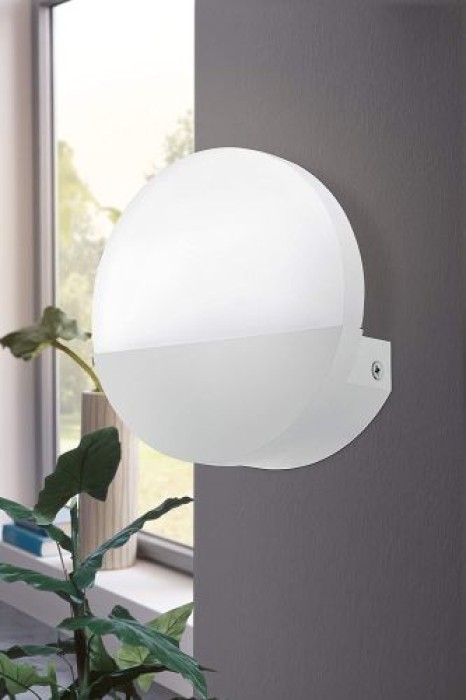 EGLO LED Wandlampe Metrass 1, Wandbeleuchtung für Innen aus Aluminium und satiniertem Kunststoff, warmweiß, 96039