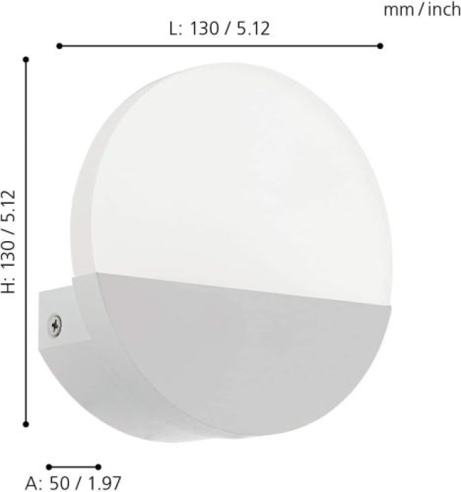EGLO LED Wandlampe Metrass 1, Wandbeleuchtung für Innen aus Aluminium und satiniertem Kunststoff, warmweiß, 96039