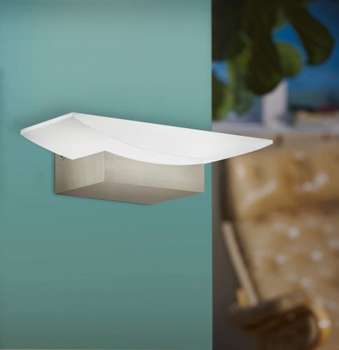 EGLO LED Wandlampe Metrass, Wandbeleuchtung für Innen aus Aluminium und Kunststoff, warmweiß, 96038