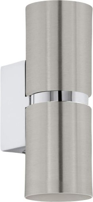 EGLO LED Wandlampe Passa, Wandstrahler innen aus Metall in Nickel-Matt und Chrom, 96261