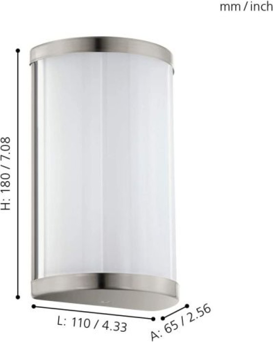 EGLO LED Wandlampe Pedristella, Wandbeleuchtung für Innen aus Metall und Kunststoff, warmweiß, 95774