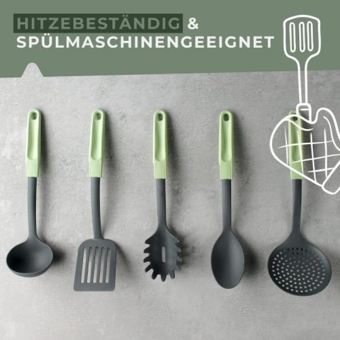 Fackelmann Abseihlöffel Ecolution, aus Holzfasern und Bio-Kunststoff, 34 cm x 11,5 cm, 33063