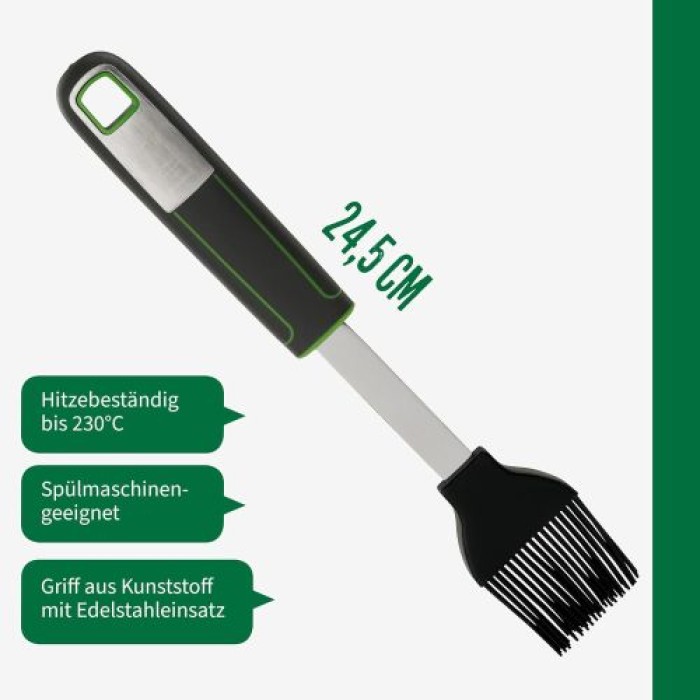 Fackelmann Chefkoch Brat- und Backpinsel Premium – Zum Einpinseln von Marinaden & Soßen, 24,5 cm, 23114
