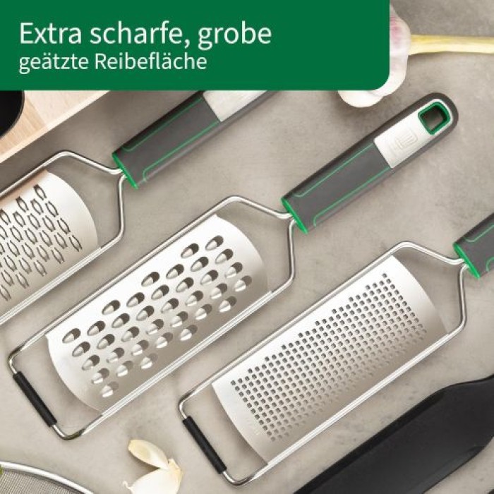Fackelmann Chefkoch Handreibe Grob Premium, mit ergonomischem Griff, 23126