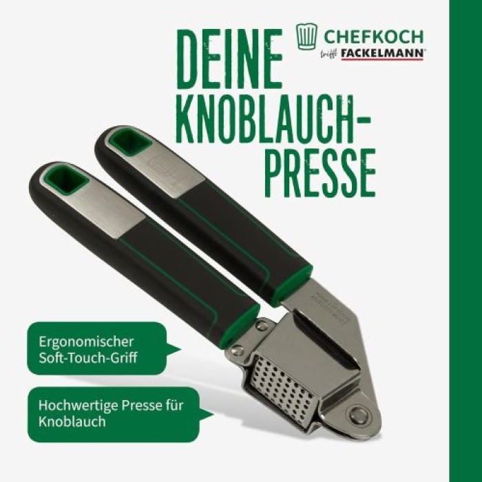 Fackelmann Chefkoch Knoblauchpresse Premium – Ideal zum Pressen von Knoblauch & Co, 19 cm, 23113