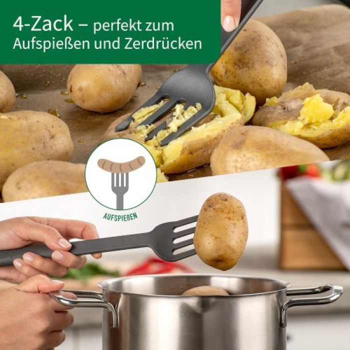 Fackelmann Chefkoch Multigabel aus Kunststoff, geeignet für beschichtete Töpfe und Pfannen, 23057