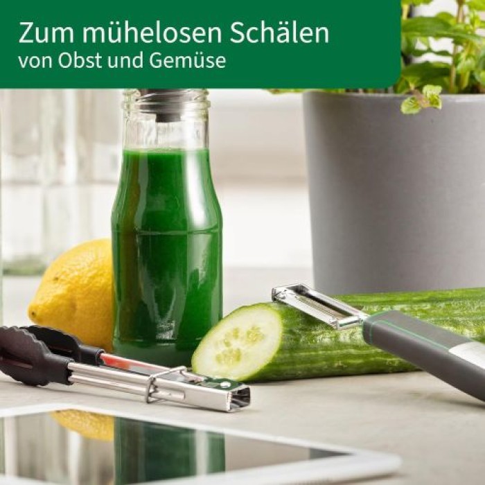 Fackelmann CHEFKOCH Pendelschäler Premium, Rostfreier Edelstahl, Müheloses Schälen, 23117
