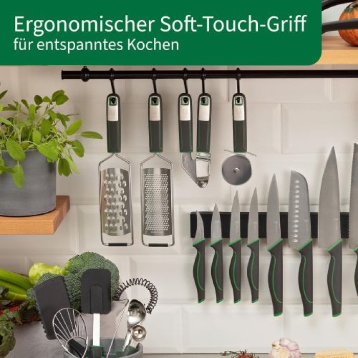 Fackelmann Chefkoch Premium Handreibe – 2-Wege Geätzte Reibefläche, Ergonomisch mit Soft-Touch-Griff, 23097