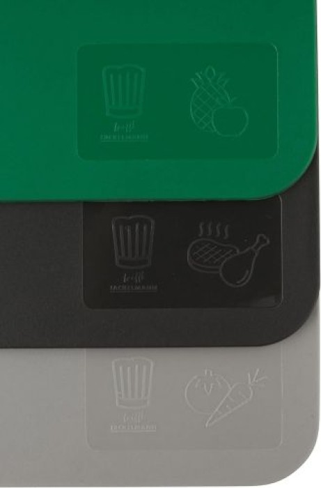 Fackelmann Chefkoch Schneidematten-Set in Grün/Grau/Hellgrau, 39100