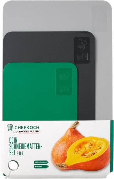 Fackelmann Chefkoch Schneidematten-Set in Grün/Grau/Hellgrau, 39100