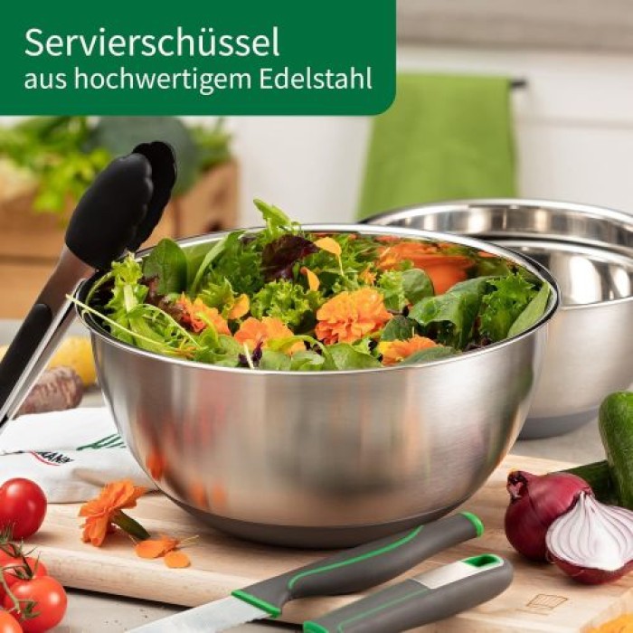 Fackelmann Chefkoch Schüssel aus Edelstahl, 1,25 Liter, Bonn, ca. Ø 17,7 x 8 cm, 23223