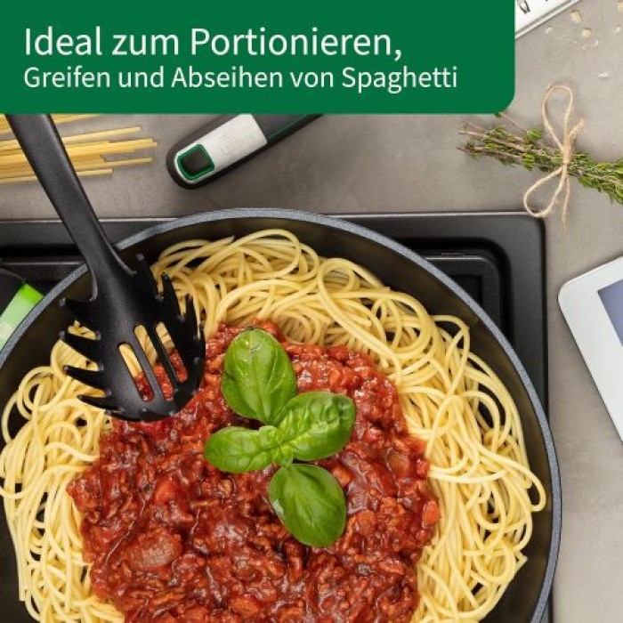 Fackelmann Chefkoch Spaghetti-Zange Premium, Hitzebeständig bis 270°C, Soft-Touch-Griff, 23105