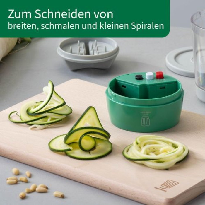 Fackelmann Chefkoch Spiralschneider aus ABS & Edelstahl – 13 x ø9 cm – Für breite, schmale & kleine Spiralen, 23074