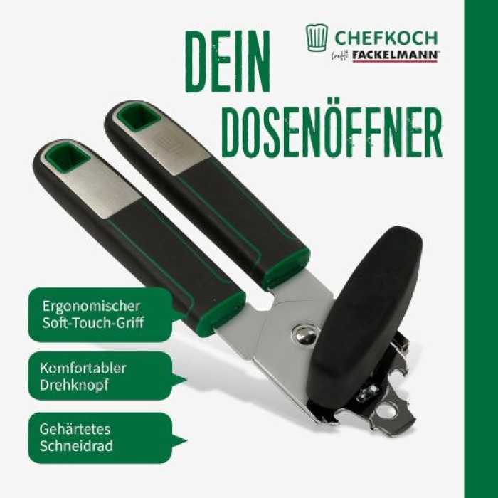 Fackelmann Dosenöffner Premium – Schneidrad für ein einfaches Öffnen von Dosen & Konserven, 23116