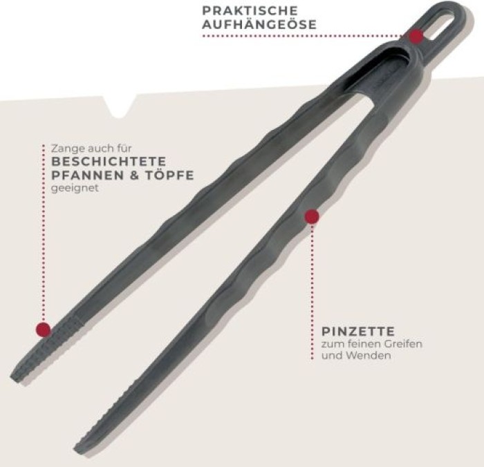 Fackelmann Steakpinzette zum feinen Greifen und Wenden – für Fleisch und Steak, 40197