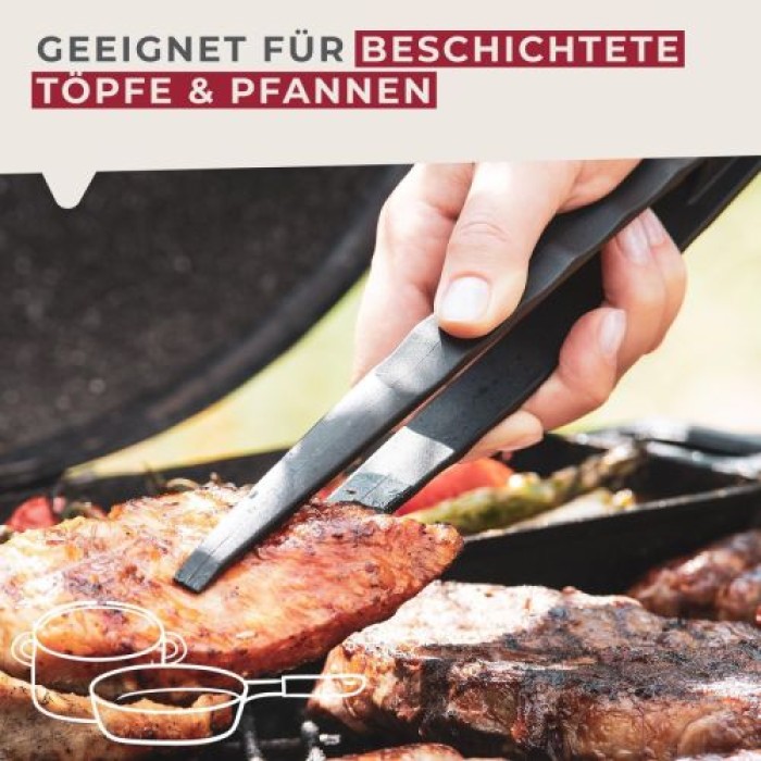 Fackelmann Steakpinzette zum feinen Greifen und Wenden – für Fleisch und Steak, 40197