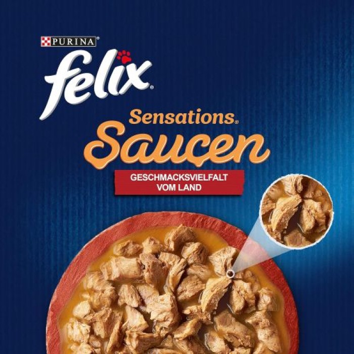 FELIX Sensations Saucen Geschmacksvielfalt vom Land, Nassfutter, 24x85g, 12449391