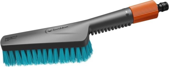Gardena Cleansystem Handbürste S Hard, mit Schlauchanschluss, für kleinere Flächen, 18844-20