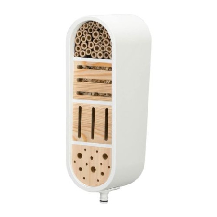Gardena ClickUp! Insektenhotel: Schutzgehäuse für Artenvielfalt, wetterfest, ganzjährig einsetzbar, sichere Bodenfixierung (11370-20) Insektenhotel Single 11370-20