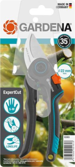 Gardena Gartenschere ExpertCut, Bypass-Schneide für Äste/Zweige/Obstbäume, Ø 22 mm, 12203-20