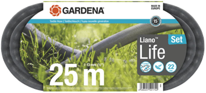 Gardena Textilschlauch Liano Life 25 m Set, 18455-20