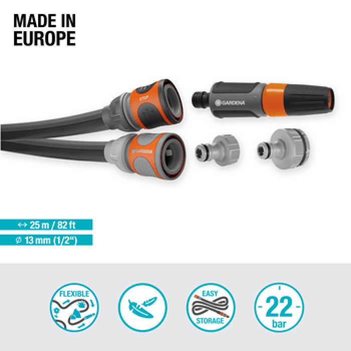 Gardena Textilschlauch Liano Life 25 m Set, 18455-20