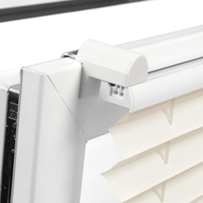 Gardinia Easyfix Plissee mit 2 Bedienschienen, 90 cm x 210 cm, Elfenbein, 33088