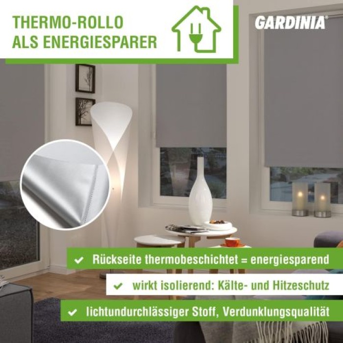 Gardinia Easyfix Thermo Rollo, 60 x 150 cm, Schiefer, 12544