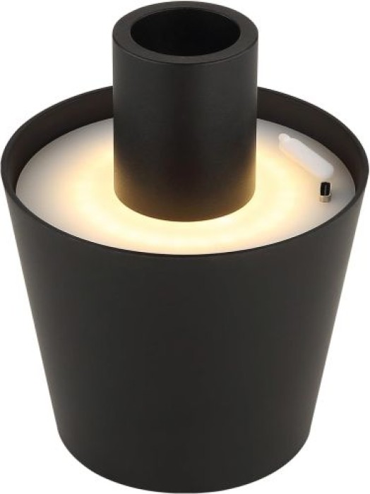 GLOBO Akku LED Tischleuchte VANNIE, Flaschenleuchte, H 13 cm, dimmbar, schwarz, 58438GS