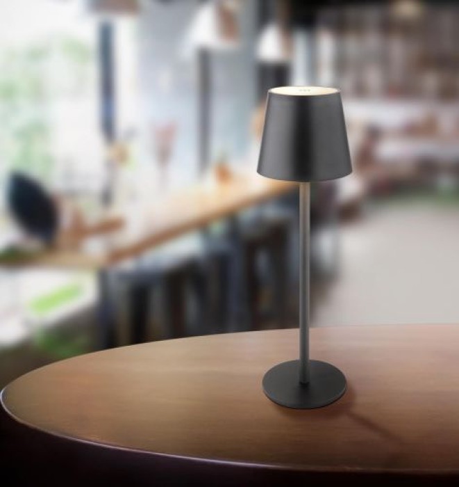 GLOBO Akku LED Tischleuchte VANNIE, H 36 cm, dimmbar, schwarz, 58438G