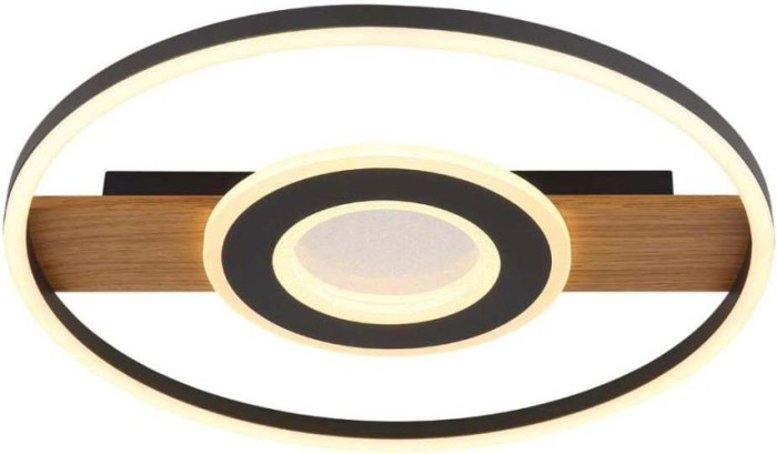 Globo Deckenlampe Deckenleuchte Wohnzimmerlampe Holzoptik Kristalle LED D 40,5 cm 67323-24