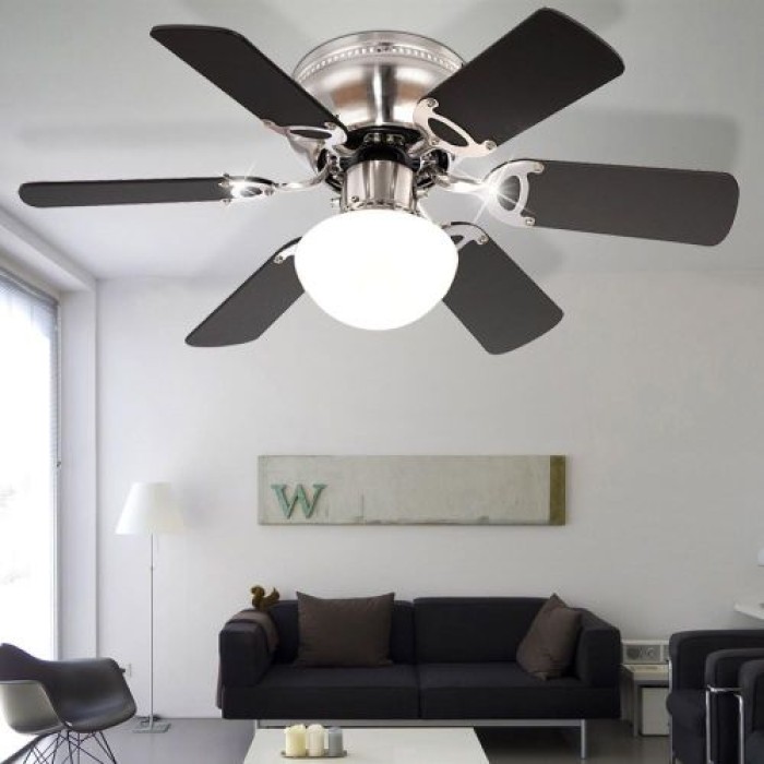 GLOBO Deckenventilator, 3 Geschwindigkeitsstufen, Flügel wendbar, exkl. E27, DxH 76 x 28 cm, 0307