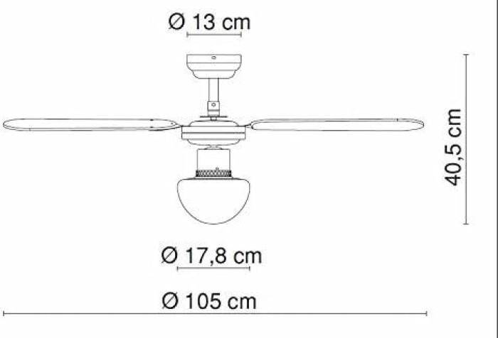 GLOBO Deckenventilator Chrom , E27, 3 Stufen, silberfarben/Weiß, 0330