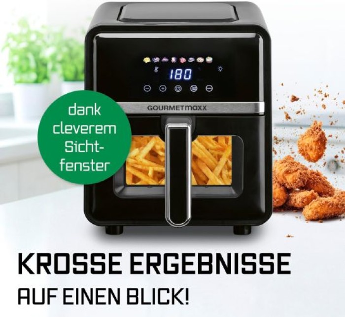 GOURMETmaxx Heißluftfritteuse - 5 L, mit 6 Funktionen, 8 Programmen inkl. Touch-Funktion, 16539